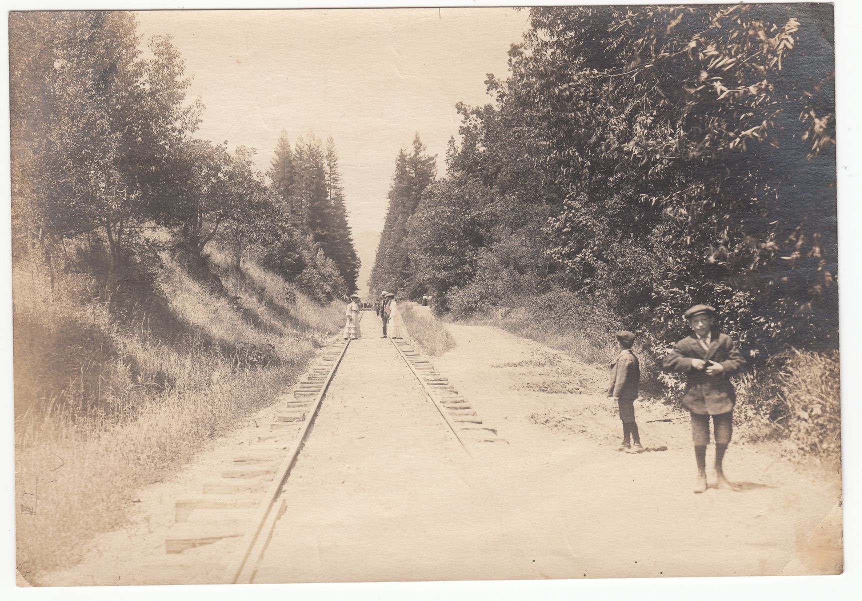 People on train tracks